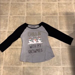 3 quarter inch graphic winter tee